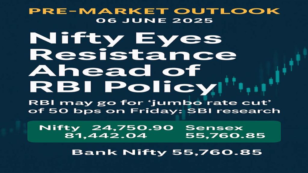 1-1024x576 Pre-Market Outlook for 06 June 2025 | Nifty Eyes Resistance Ahead of RBI Policy | Focus on SBI’s ‘Jumbo Rate Cut’ Prediction