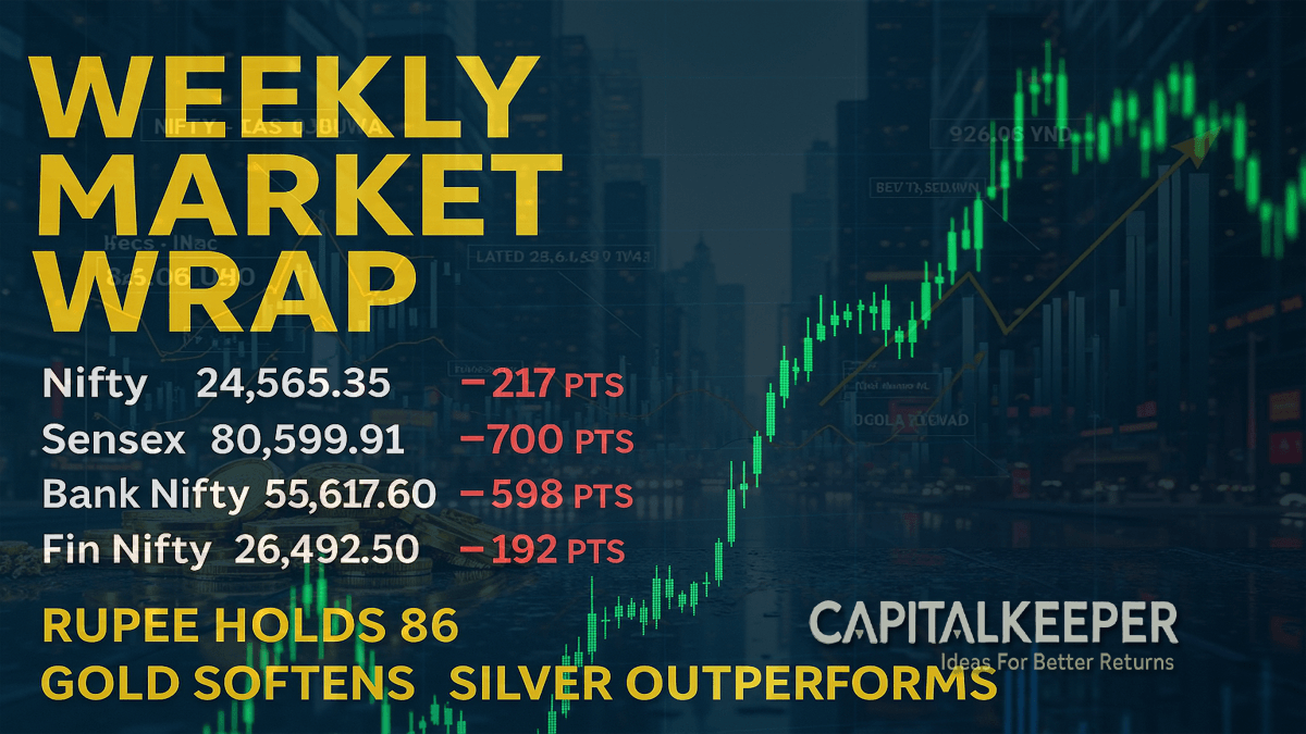 Weekly Market Wrap: Nifty Falls 217 Points, Sensex Slips 700; Rupee Holds 86, Gold Softens, Silver Outperforms (28 July – 1 Aug 2025) 1 Weekly Market Wrap: Nifty Falls 217 Points, Sensex Slips 700; Rupee Holds 86, Gold Softens, Silver Outperforms