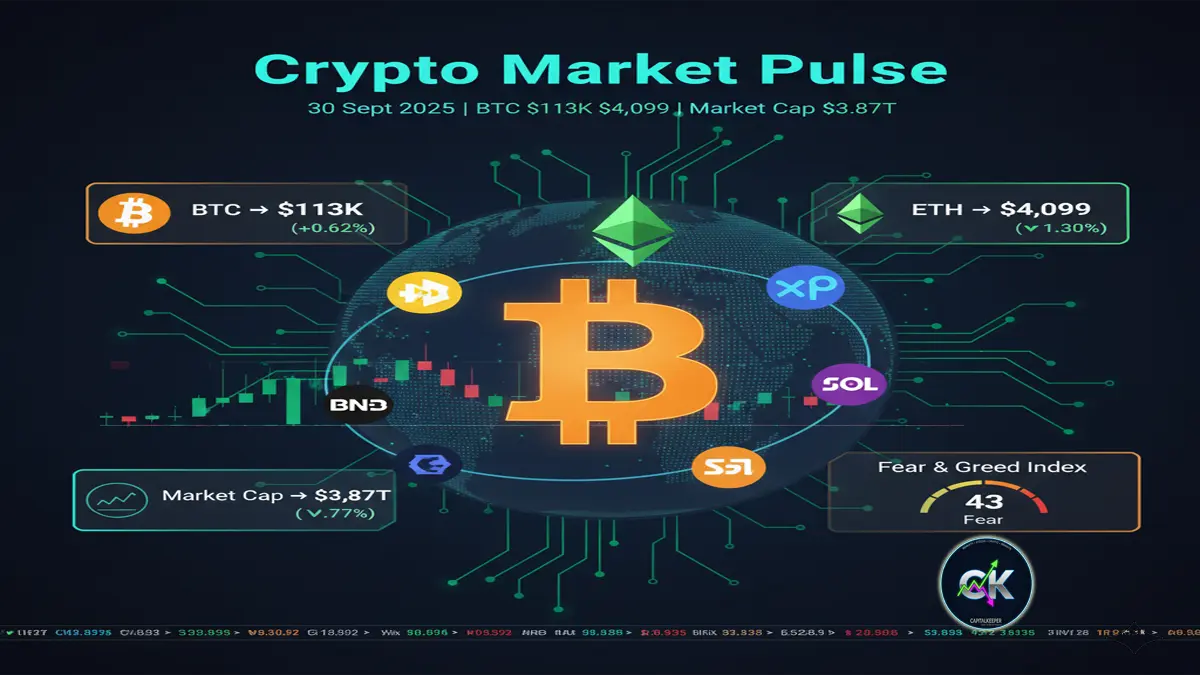 Crypto Market Pulse 30th September 2025 | Bitcoin Holds $113K, ETH at $4,099, Altcoins Struggle 6 Crypto Market Pulse 30th September 2025