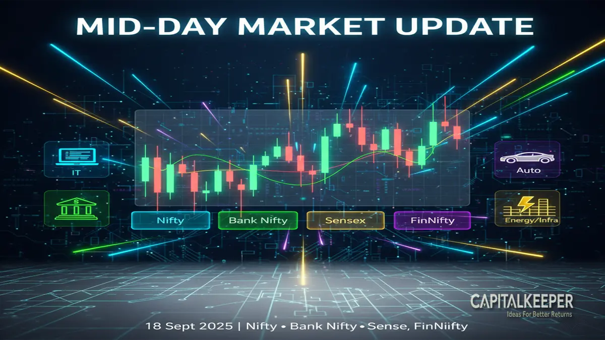 Mid Day Market Update 18 Sept 2025 – Nifty, Bank Nifty Struggle Near Highs | Sector & Global Cues 1 Mid Day Market Update 18 Sept 2025