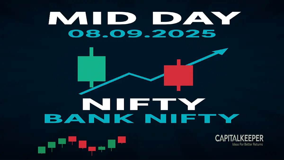 Mid Day Stock Market Update 08 Sept 2025