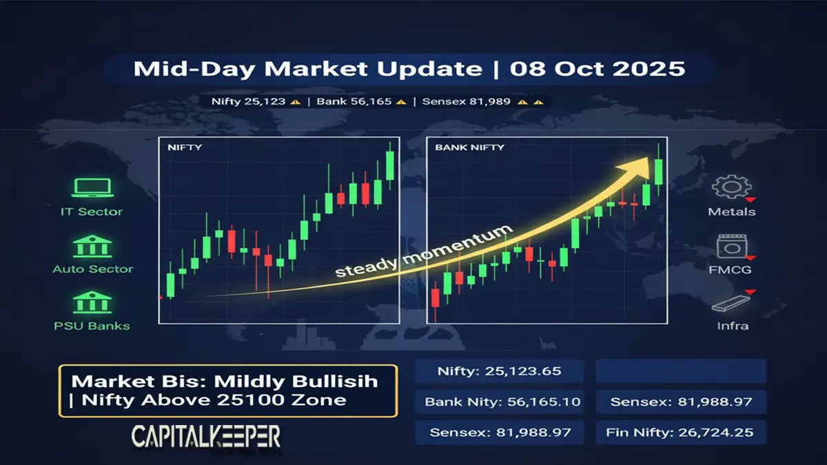 Mid Day Market Update 08 Oct 2025
