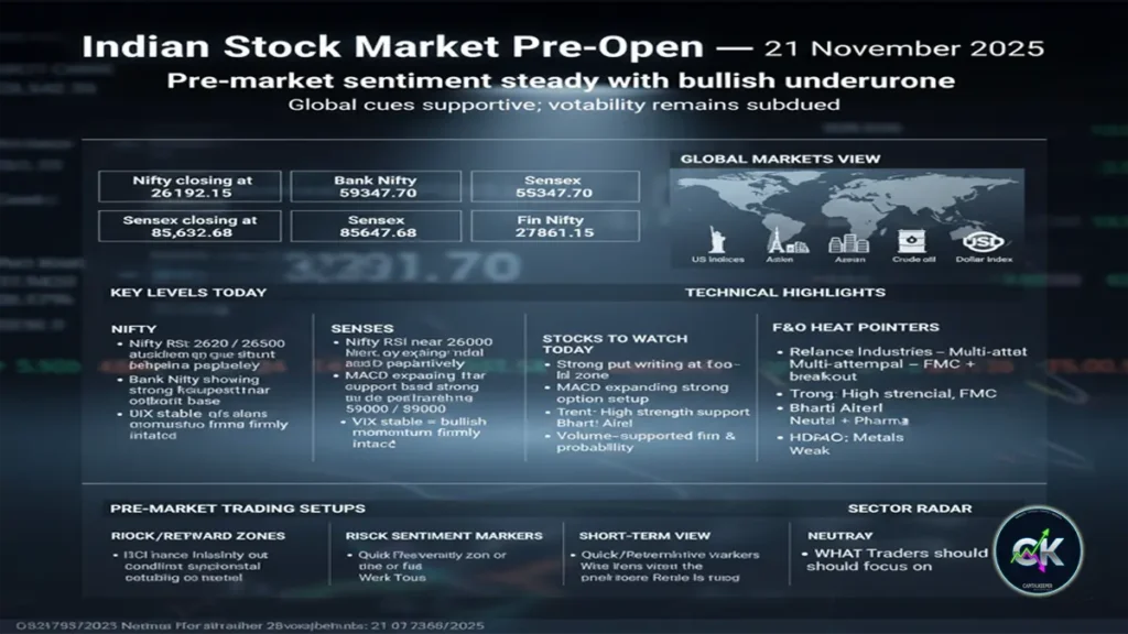 Indian Stock Market Pre-Market Report – 21 November 2025