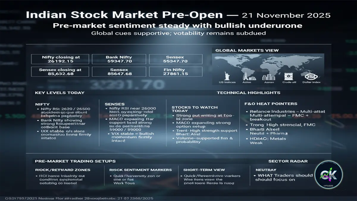 Indian Stock Market Pre-Market Report – 21 November 2025