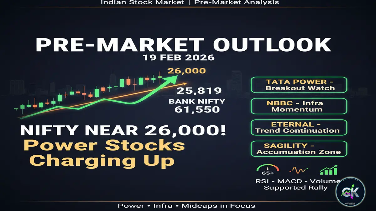 Indian Stock Market Pre-Market Outlook 19 February 2026: Nifty Near 26,000 Zone, Bank Nifty Strong Above 61,500 | Power, Infra & Midcaps in Focus 17 Indian Stock Market Pre-Market Outlook 19 February 2026